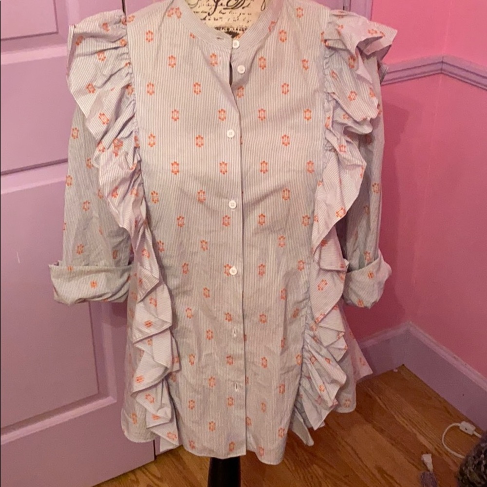 And other stories ruffle button down
